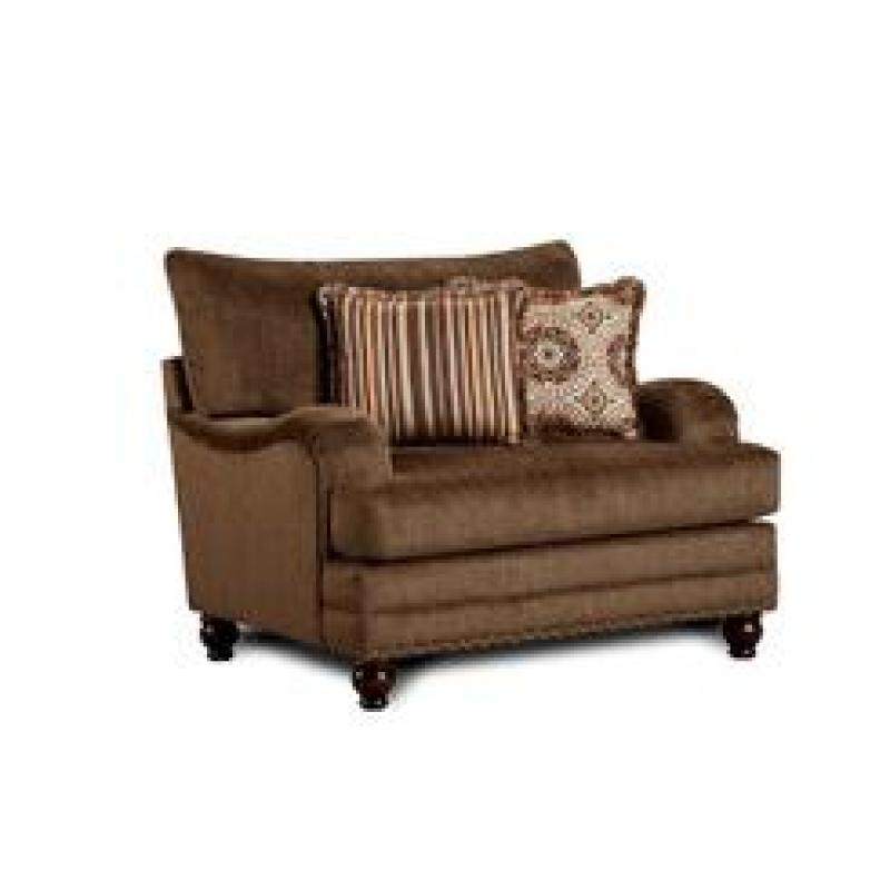 Furniture of America Reagan Upholstered Accent Chair in Brown