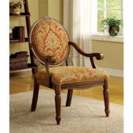 Furniture of America Lucas Fabric Accent Chair in Antique Oak