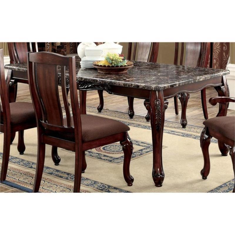 Furniture of America Jamis Dining Table in Brown Cherry