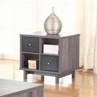 Coaster 2 Drawer End Table in Antique Gray and Black