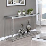 Coaster 1 Shelf Glass Top Console Table in Chrome and Clear Acrylic