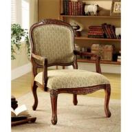 Furniture of America Sicilia Accent Chair in Antique Oak