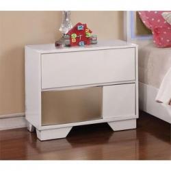 Coaster Havering Dovetail Nightstand in Blanco and Sterling