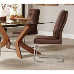 Coaster Upholstered Dining Side Chair in Brown