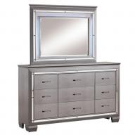 Furniture of America Rachel 9 Drawer LED Dresser and Mirror Set