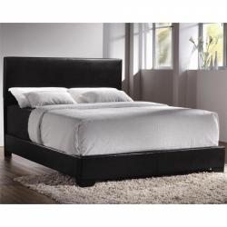 Coaster Conner Queen Faux Leather Upholstered Platform Bed in Dark Brown