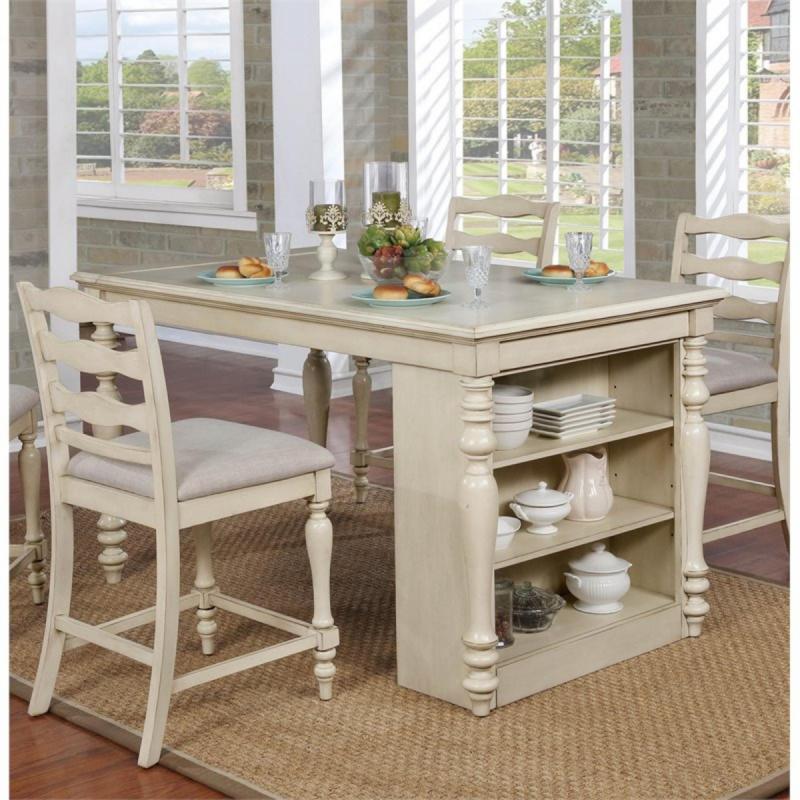 Furniture of America Steph Dining Table in Antique White