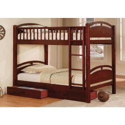 Furniture of America Antrim Twin over Twin Bunk Bed with Drawers