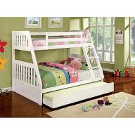 Furniture of America Emmet Twin over Full Bunk Bed with Trundle - White