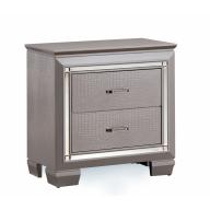 Furniture of America Mastro Silver Croc Textured Panels 2-Drawer Nightstand