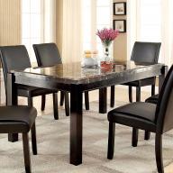 Furniture of America Jared Rectangular Marble Top Dining Table - Black