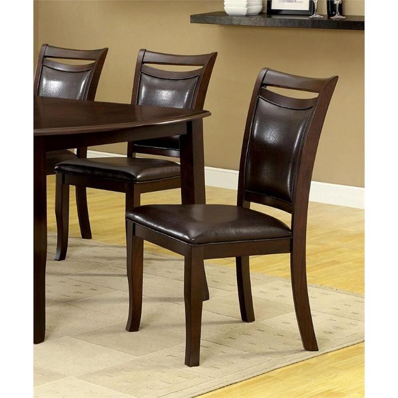 Furniture of America Kitner Dining Chair in Dark Cherry (Set of 2)