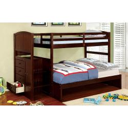 Furniture of America Bismarck Bunk Bed with Built-in Staircase and Drawers