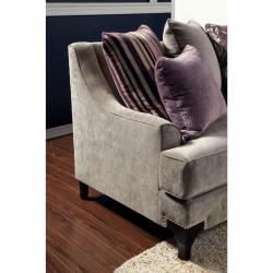 Furniture of America Allendari Gray Velvet-Upholstered 2-Piece Sofa Set