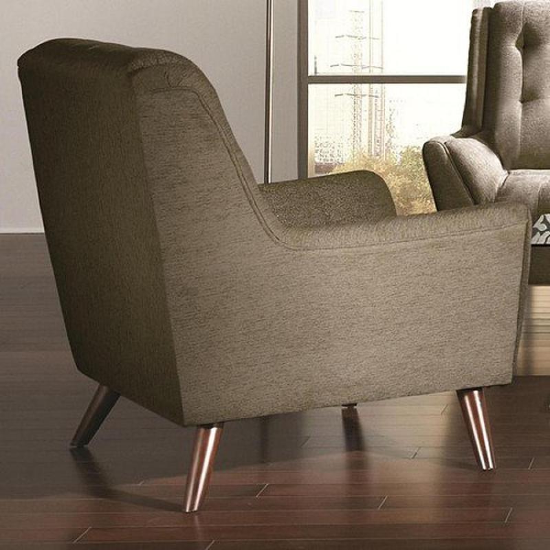 Coaster Natalia Contemporary Chair w/ Exposed Wood Legs - Dove Grey
