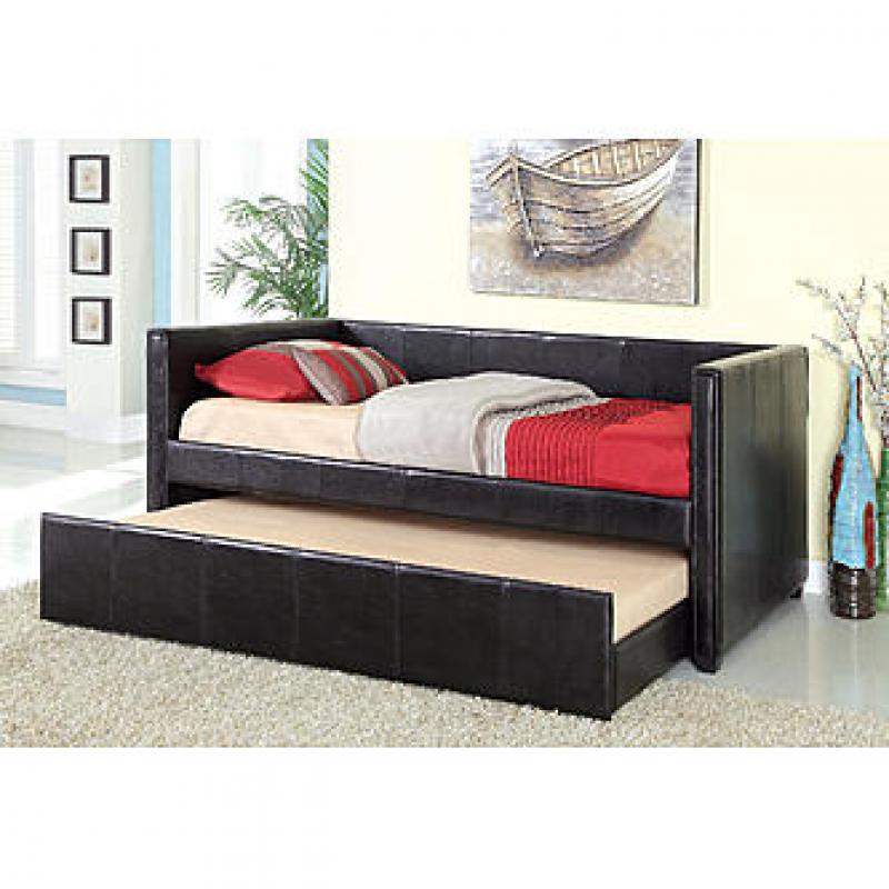 Furniture of America Kipo Leatherette Daybed with Trundle Bed Size: Twin