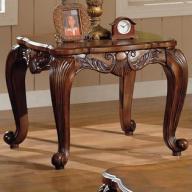 Coaster Venice Traditional Square End Table in Deep Brown Medium Wood Finish