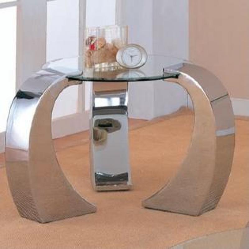 Coaster Custer Chrome End Table with Glass Top