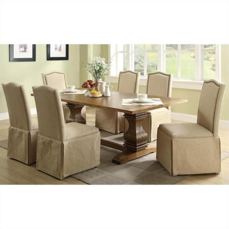 Coaster Parkins 7 Piece Dining Table and Chair Set in Coffee