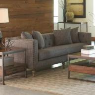 Coaster Traditional Industrial Style Ellery Sofa Love-seat Chair Living Room 3pc Set Weathered Grey Tweed Like Fabric Tufted Couch