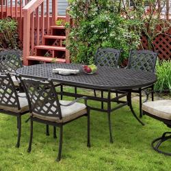 Furniture of America Camille Black Outdoor Dining Table