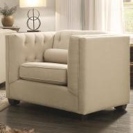 Coaster Company Linen Tufted High Track Arm Chair