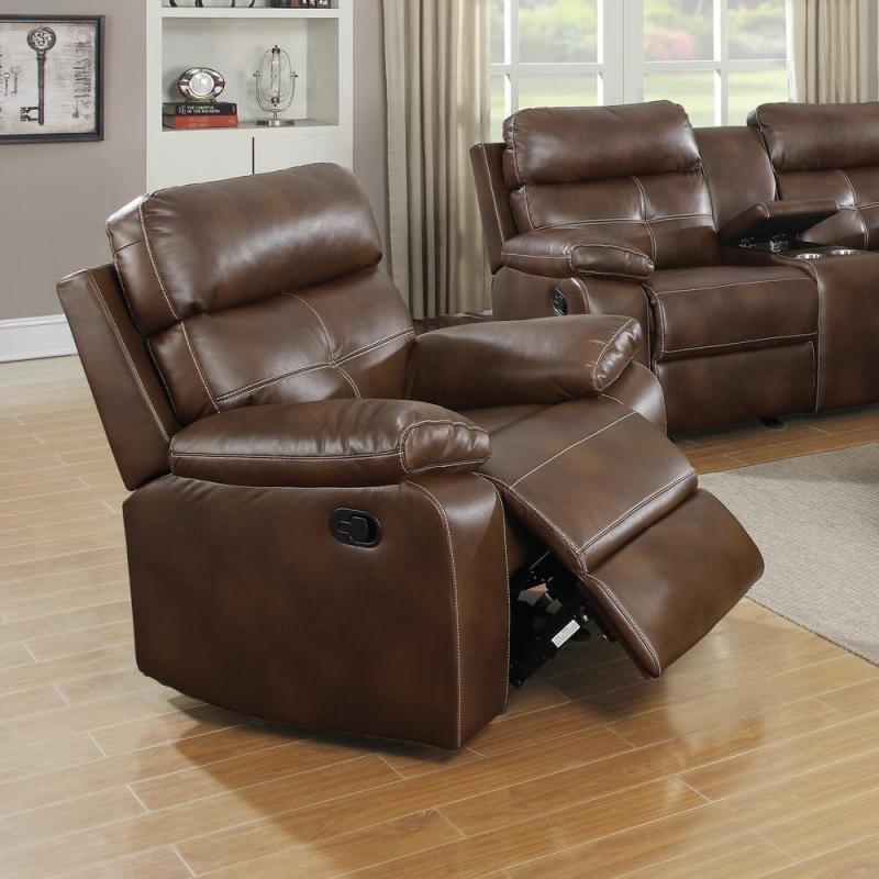 Coaster Company Brown Faux Leather Glider Recliner