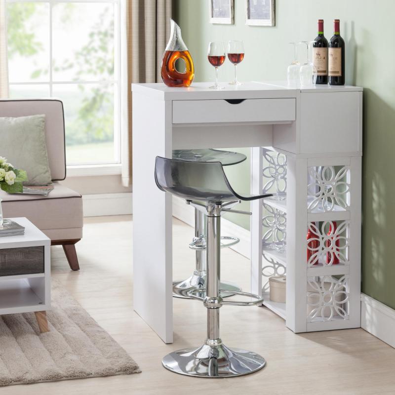 Furniture of America Hally Contemporary White Standing Desk/Bar Table