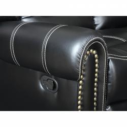 Furniture of America Dylan Black Leatherette Reclining Sofa