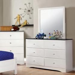 Furniture of America Piers Two-tone Blue/White 2-piece Dresser and Mirror Set
