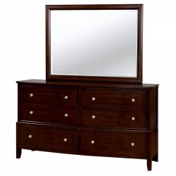 Furniture of America Kami Transitional 2-piece Brown Cherry Dresser and Mirror Set