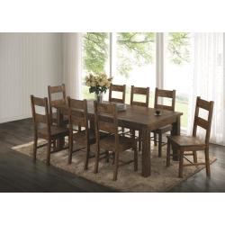 Coaster Golden Brown Finish Dining Room 7pc Set Contemporary Style Wooden Seat Furniture