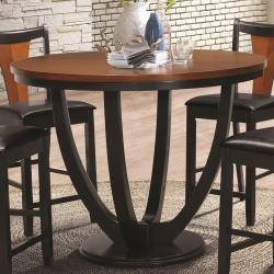 Coaster Contemporary Counter Height Dining 5pc Set Butterfly Top Round Table Black Finish Cushion Seat Chairs Kitchen