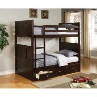 Coaster Jasper Twin Bunk Bed with Storage in Rich Cappuccino Finish