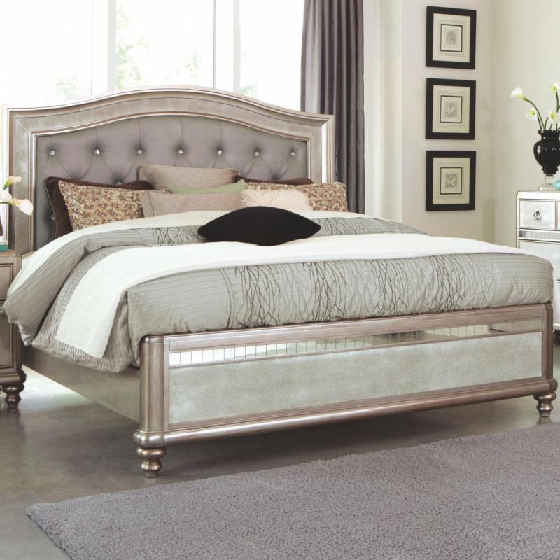 Coaster Bling Game King Bed in Metallic Platinum