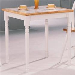 Coaster Damen Square Tile Top Casual Dining Table, Natural and White 4191