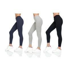 Womens Soft Stretch Cotton High Waisted Leggings Long Workout Yoga Pant Fitness  (Medium Size)