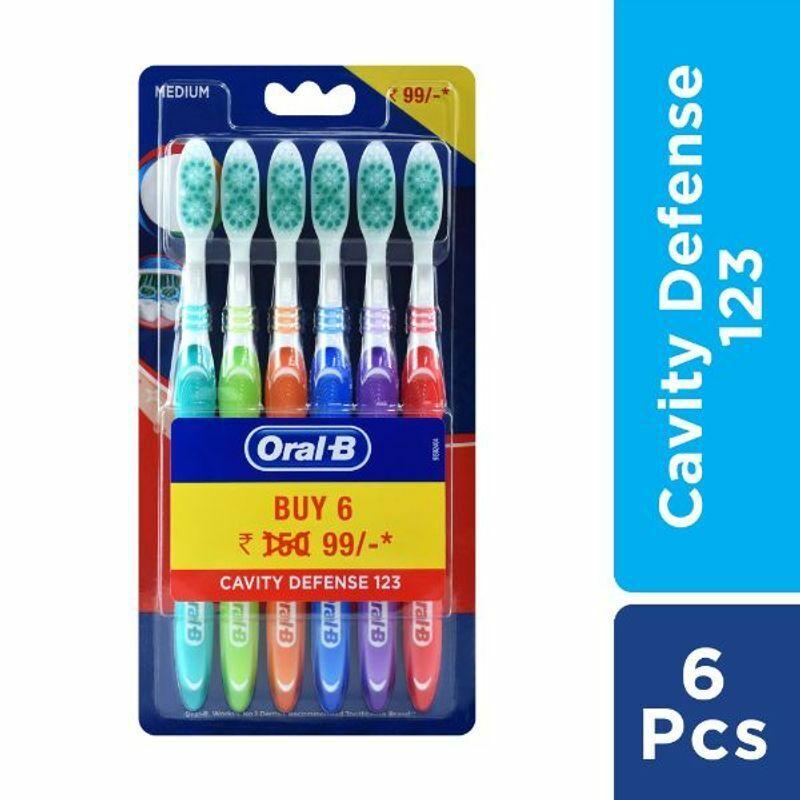 Oral-B  All Rounder Cavity Defense Toothbrush 6 Pack Medium Bristles Brush