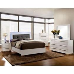 Furniture of America Rayland 4 Piece Full LED Panel Bedroom Set