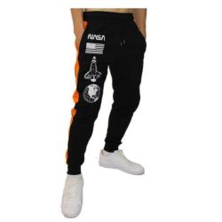 Men's Slim Fit Casual Cotton Fleece Joggers Sweatpants With Pockets Urban NASA  (Small Size)