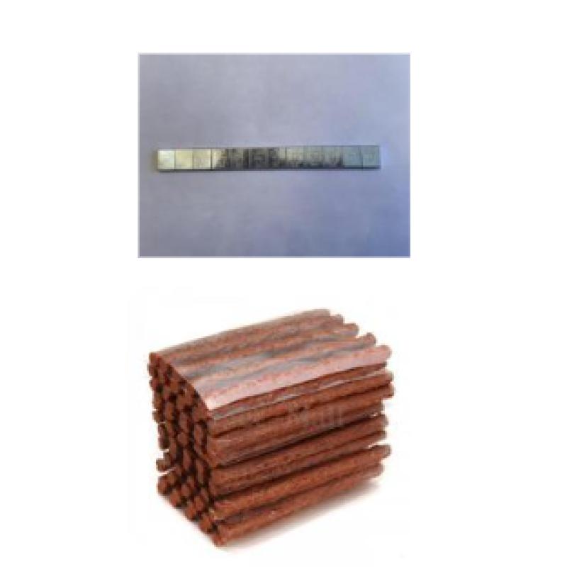 Sticking Wheel Weights Steel 1/4 Oz 50 Strips (Single Box)  (+) 4'' 6MM BROWN STRING PLUG 25 pcs (Qty 25)